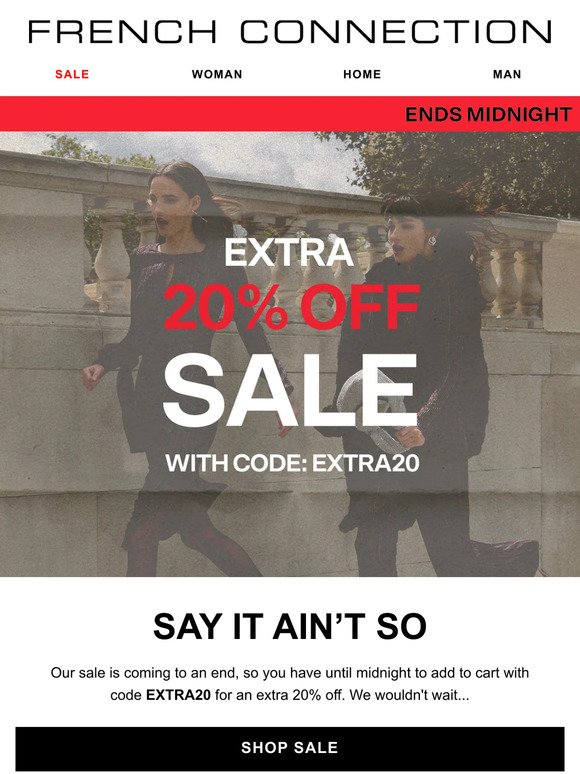 Extra 20% off sale ends today