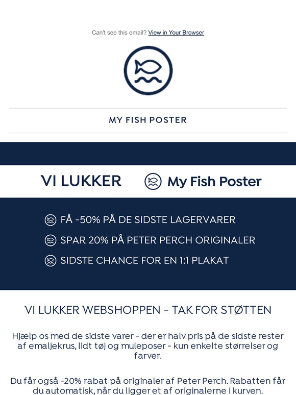 50% på de sidste varer 🐟