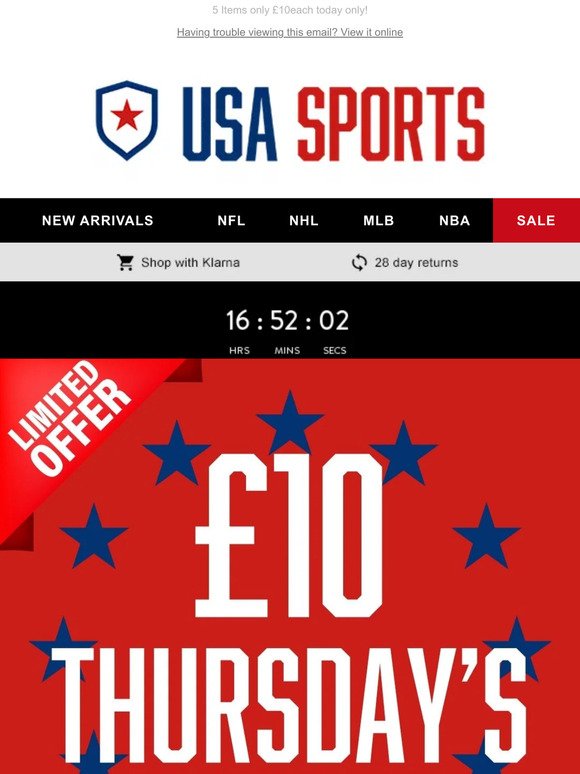 £10 Thursday is here! Today Only 🔥