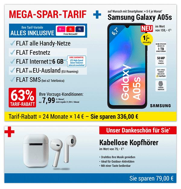 Mega Spar Tarif für Sie!