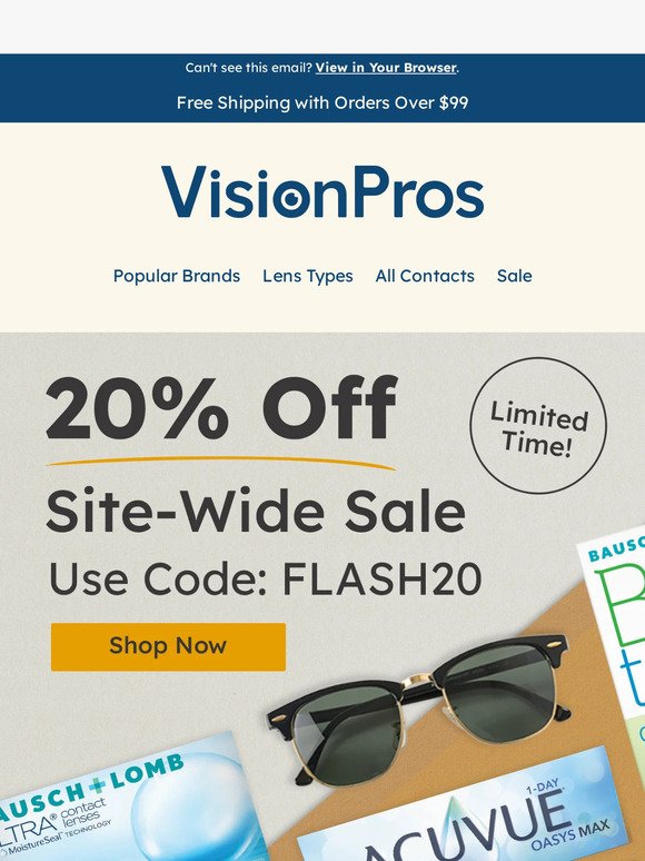 20% Off: Clear Vision, Great Savings