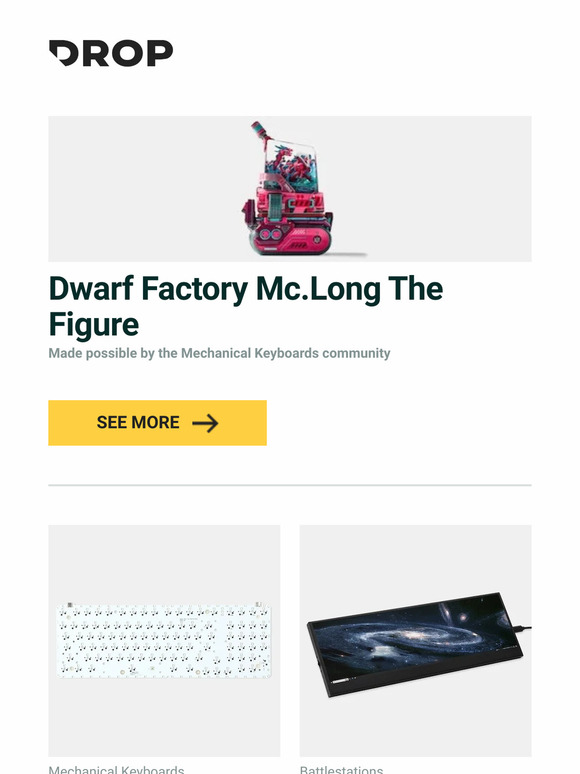 Massdrop Dwarf Factory Mc.Long The Figure, Drop SHIFT V2 Mechanical Keyboard PCBA, Keebmonkey