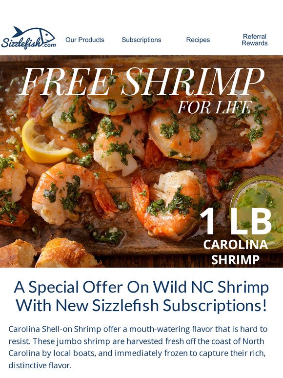 FREE Shrimp For Life - Back for a Very Limited Time!