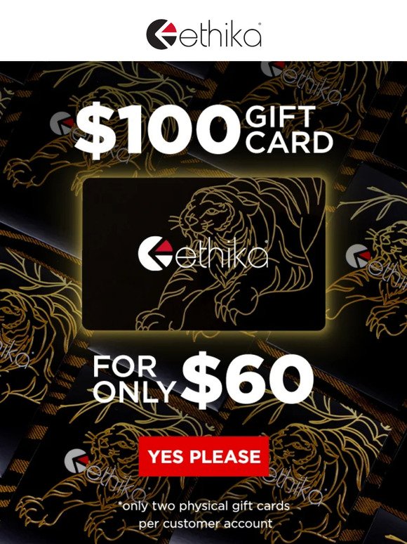 $100 Physical Gift Card on SALE