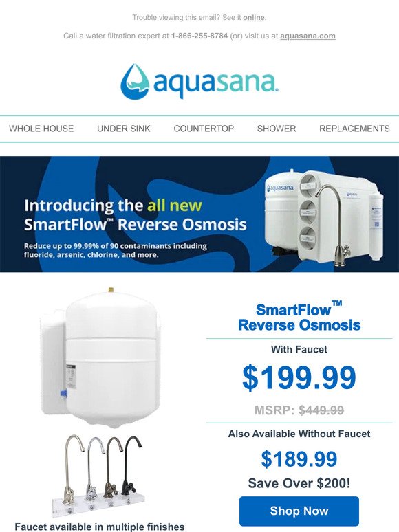 55% OFF TODAY ONLY ❗ New SmartFlow™ Reverse Osmosis System
