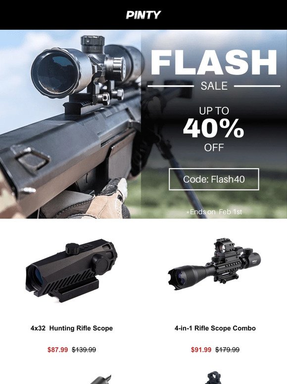 💡FLASH SALE! Up to 40% Off on Selected Scopes!