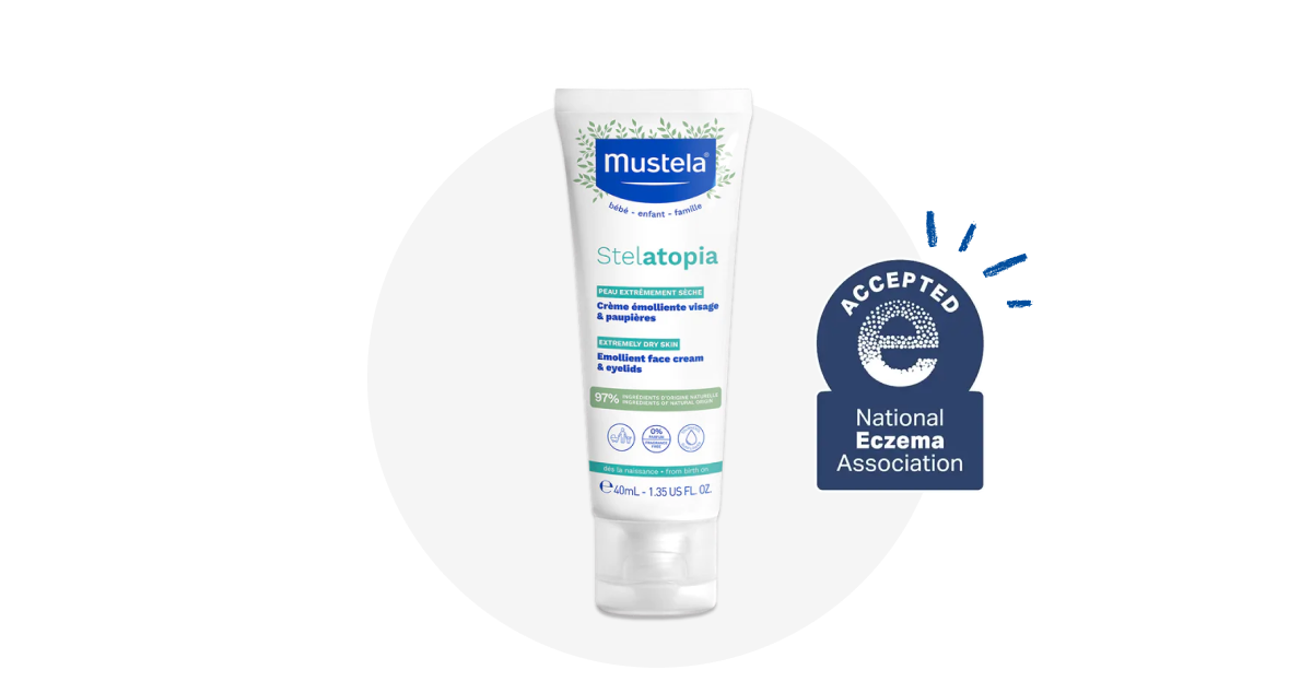 Mustela Stelatopia Emollient Face Cream is a plant-based moisturizing cream.