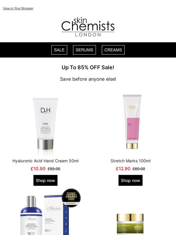 Save Up To 85% Off Skincare & Beauty
