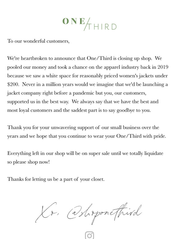A note from the founders: a sad goodbye