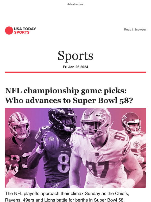 USA TODAY NFL championship game picks Who advances to Super Bowl 58