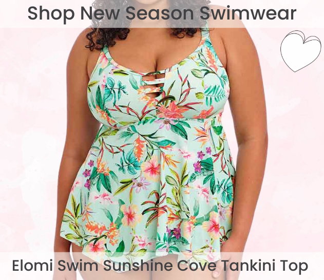Swimwear Featuring Elomi Swim Sunshine Cove Wirefree Tankini Top In Aqua.