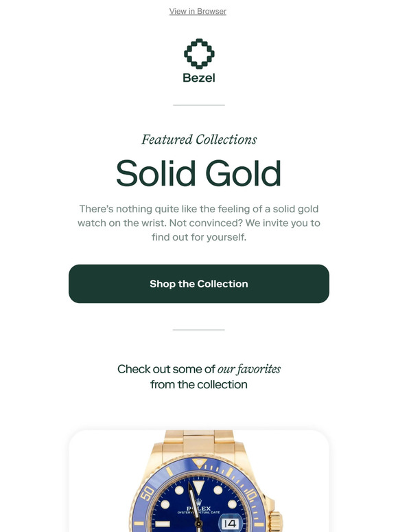 Bezel: 18k gold icons from Rolex, Patek Philippe, Cartier, and more ...