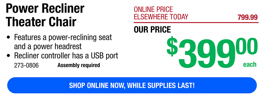 Menards Power Recliner Theater Chair ONLY 399! Milled