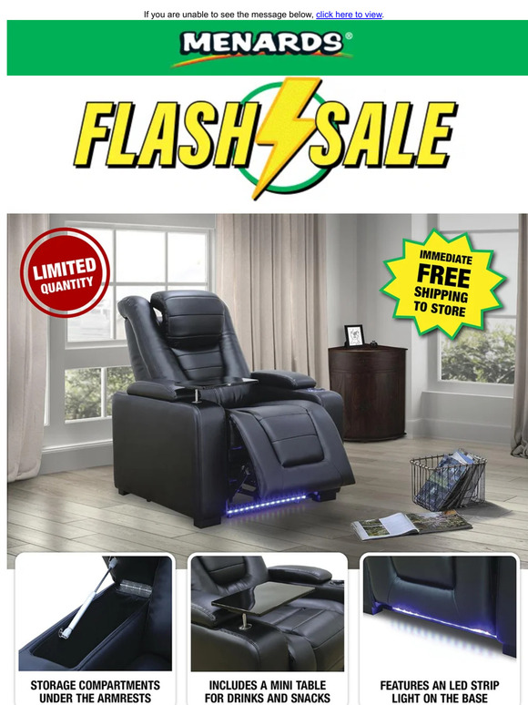 Menards Power Recliner Theater Chair ONLY 399! Milled