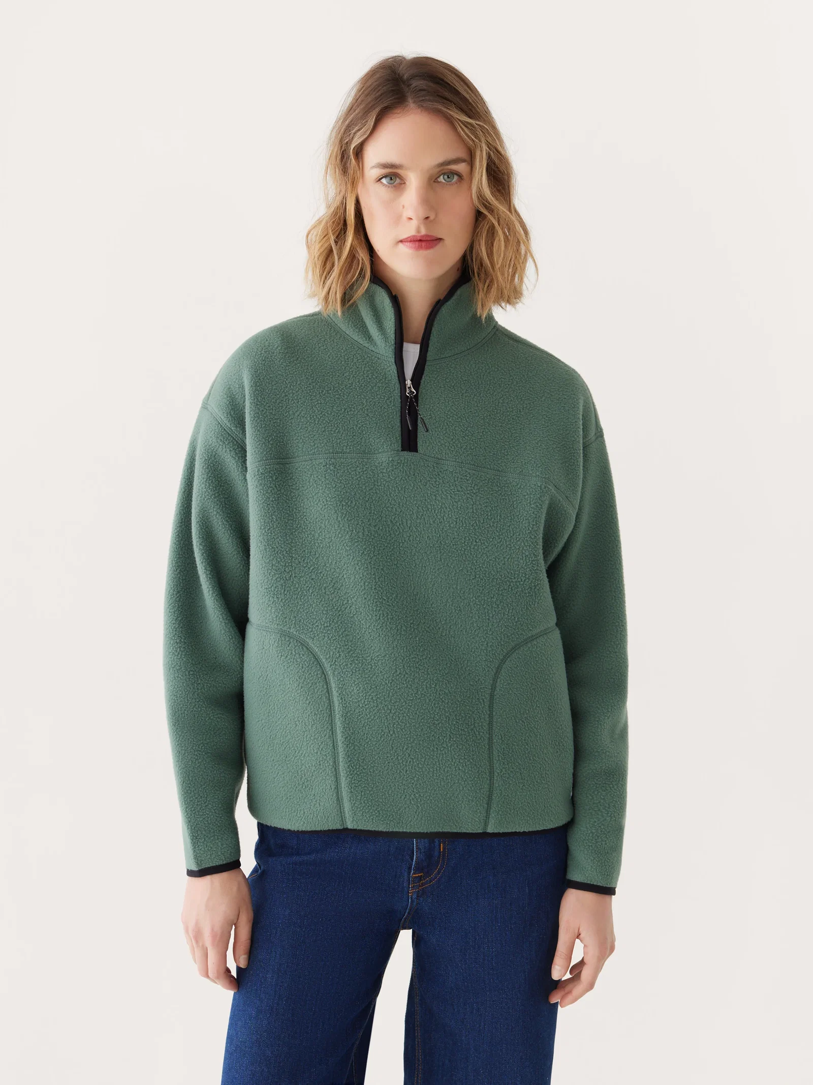 Image of The Axis Polar Fleece Pullover in Evergreen