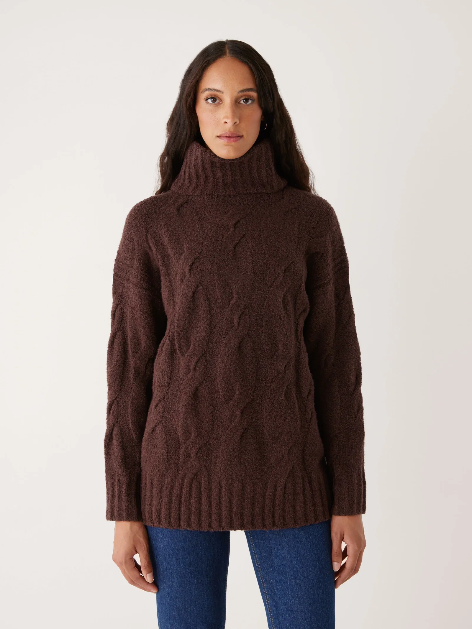 Image of The Comfort Turtleneck Sweater in Burgundy