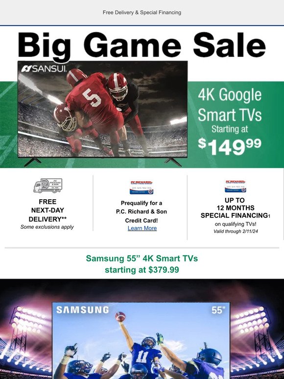 Big games, big screens, low prices!