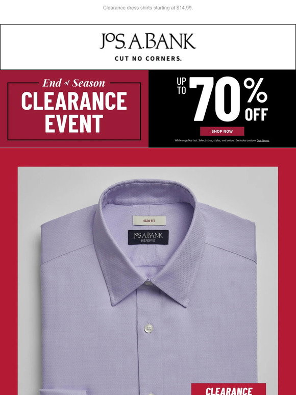 Jos. A. Bank: You won't believe these clearance deals. | Milled
