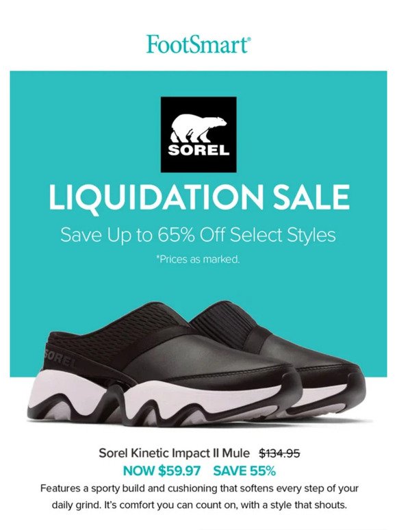 🚨 Brand Liquidation! Up to 65% off Sorel Footwear