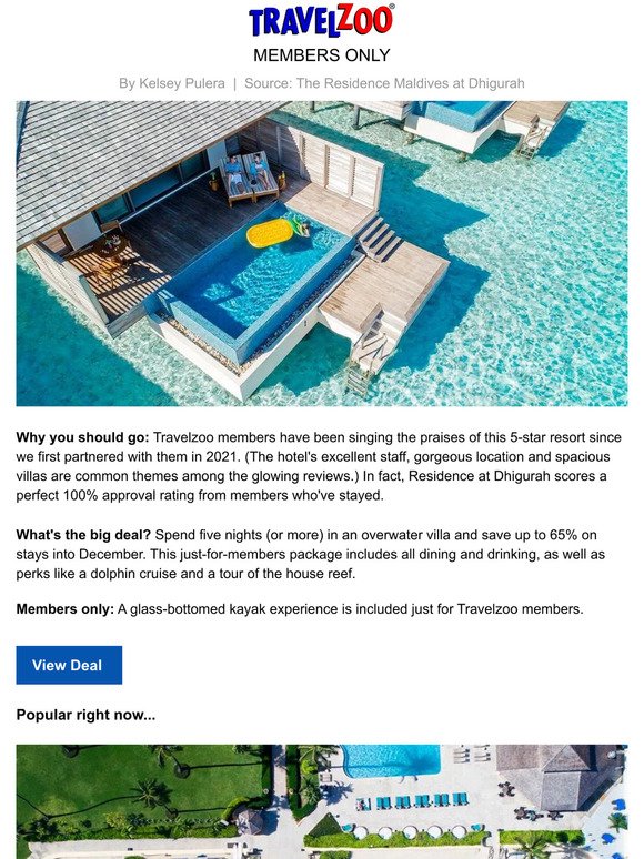 65% off—Maldives overwater (and all-inclusive) 5-star villa