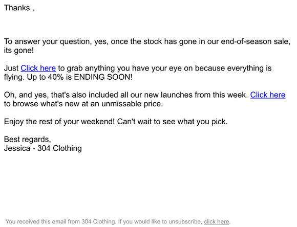 Urgent: We need more stock asap.