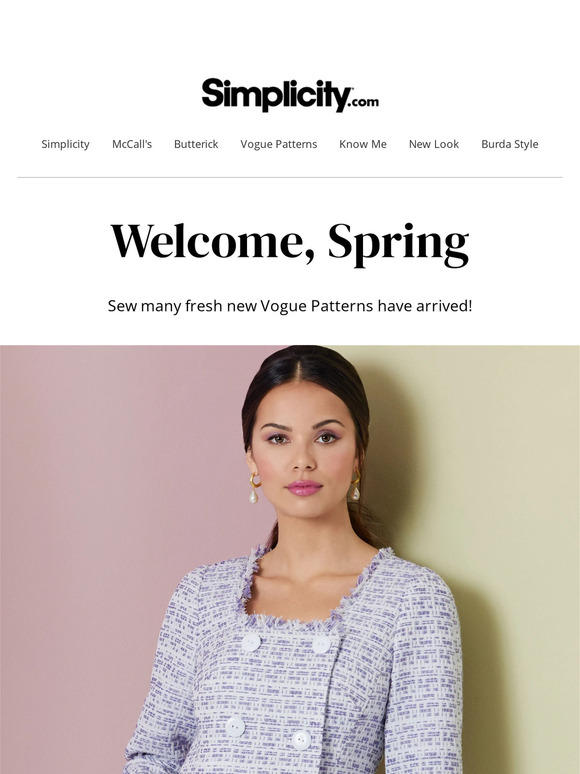 Simplicity Patterns The Latest Arrivals NEW Vogue Patterns Milled