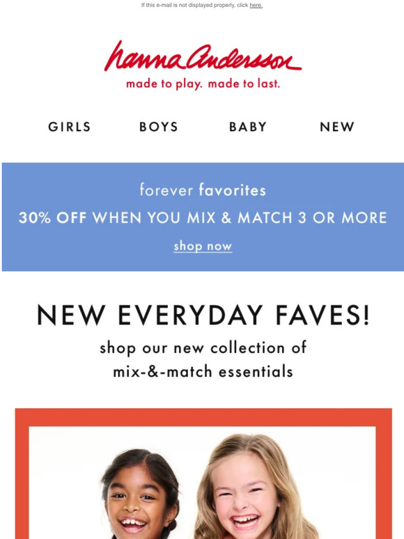 Hanna Andersson Email Newsletters Shop Sales, Discounts, and Coupon Codes