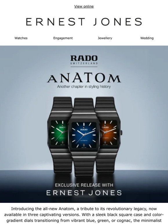 Exclusive - Rado's Anatom collection at Ernest Jones