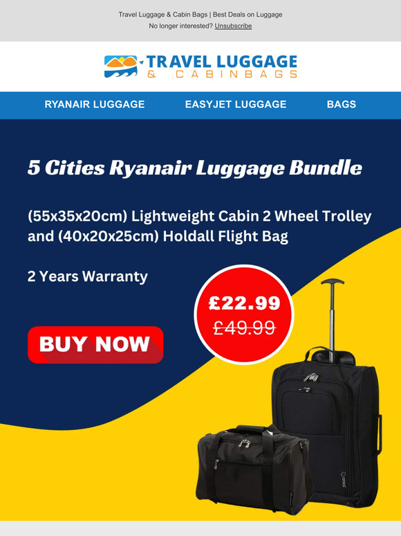 Travel Luggage & Cabin Bags Ltd Unleash the Adventure with Ryanair