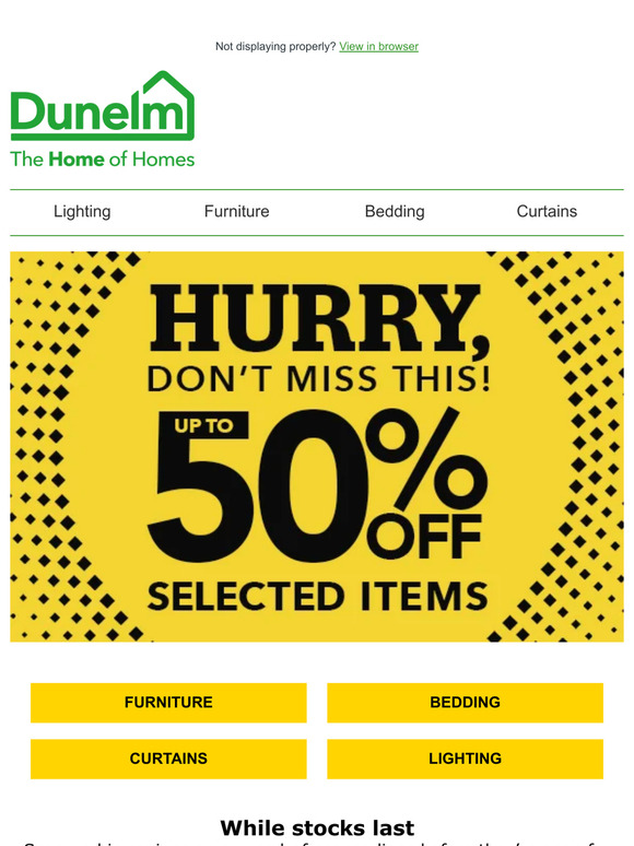 Dunelm Hurry! Up to 50 off 🏃‍♂️ Milled