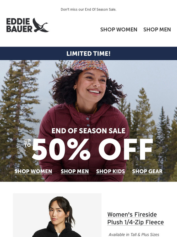 Eddie Bauer: STARTS TODAY! End Of Season Sale - Up To 60% OFF