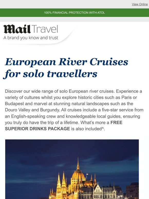 Discover European River Cruises for solo travellers