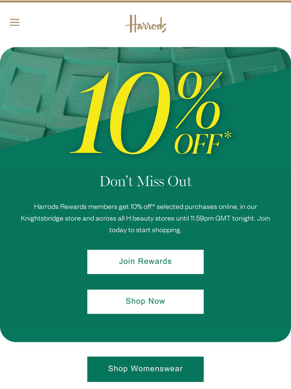 harrods Email Newsletters Shop Sales, Discounts, and Coupon Codes