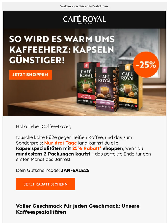 Nur drei Tage: Rabatt auf alle Kapseln!