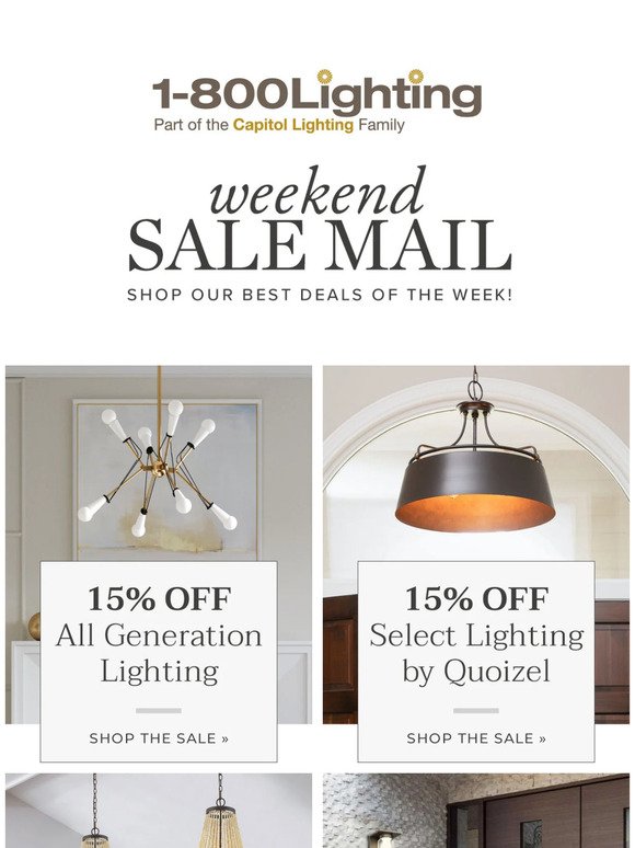 SALE ALERTS: Generation Lighting • Quoziel • Crystorama • Eurofase and MORE!