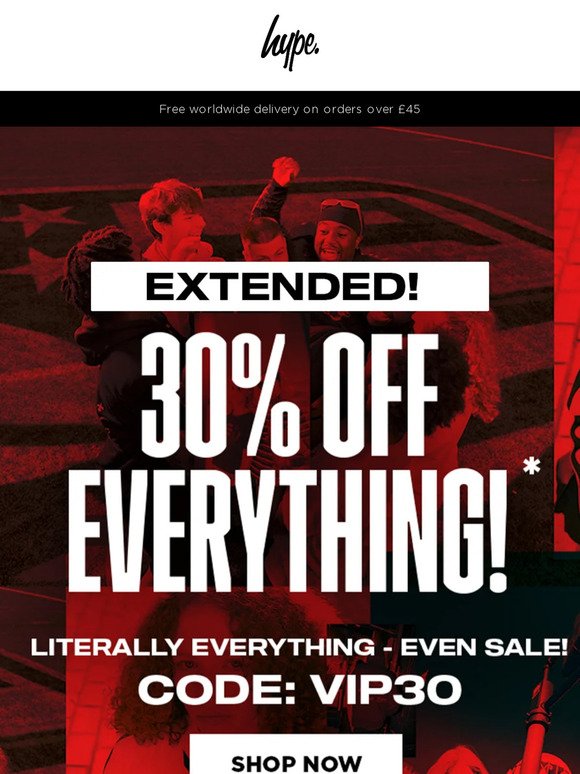 📣 30% OFF EVERYTHING* (inc. sale)!  Use code “VIP30” to redeem at checkout 🛒