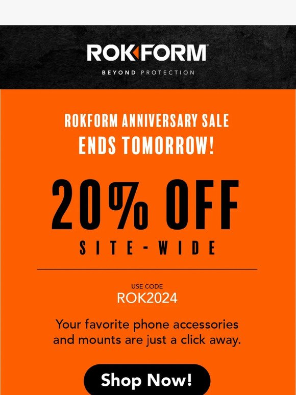 Don't Miss Out! Rokform's 20% Off Anniversary Sale Continues 🚀
