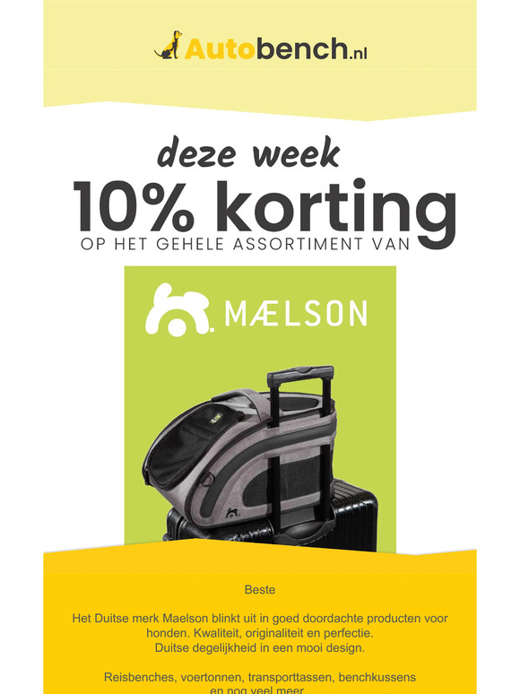 Deze hele week korting op Maelson😃