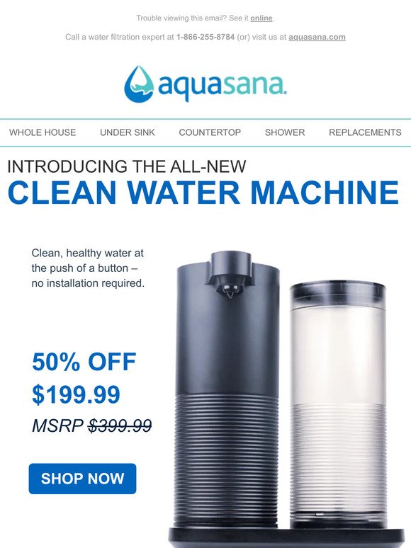 💧 FLASH SALE 💧 50% Off Clean Water Machine + Free Gift!