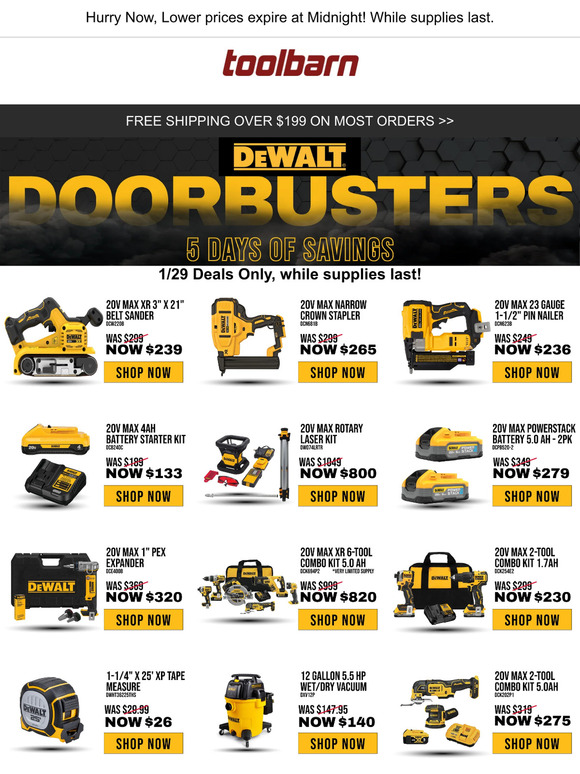 🤩Monday Mania - 5 days of Dewalt Doorbusters Begins!