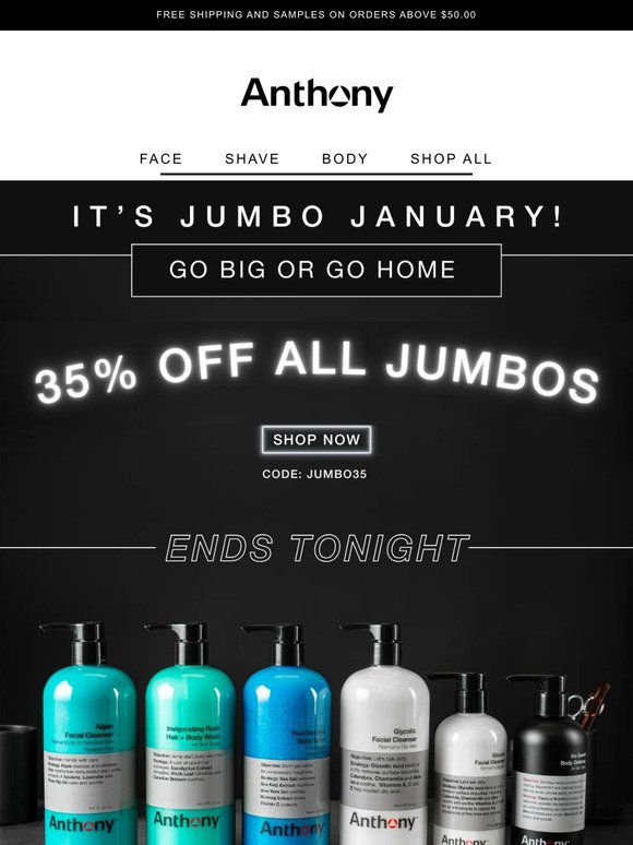 One More Chance! 35% off Jumbos