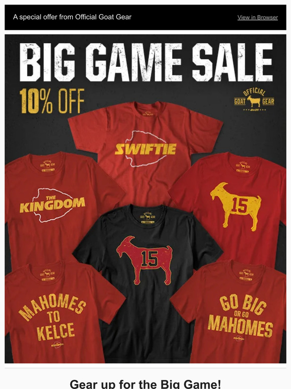 Gear up for the Big Game - Save 10%