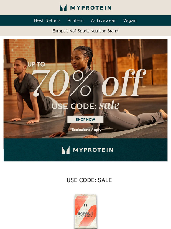 myprotein (us): Up to 70% off to hit those January goals!