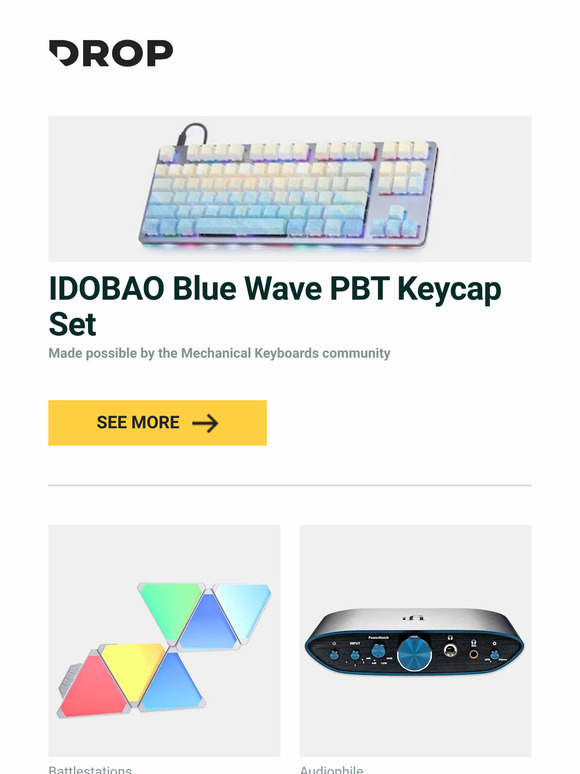 Drop: IDOBAO Blue Wave PBT Keycap Set, Cololight Triangle RGB LED Light ...