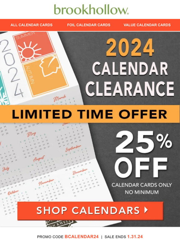 Brookhollow Cards Last Chance Grab 25 Off on 2024 Calendar Cards