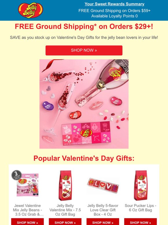 ENDS TONIGHT: SAVE On Valentine's Day Gifts with Free Ground Shipping on Orders $29+!