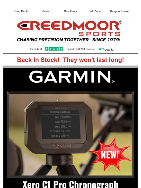 Back In Stock - Garmin Xero C1 Pro Chronograph!