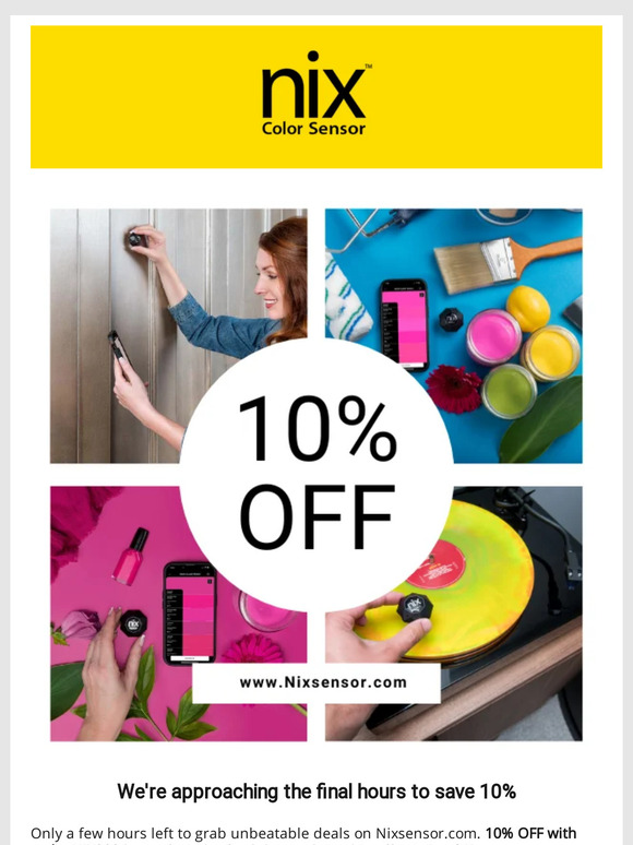 10% OFF: Last chance to save on Nix Color Sensors
