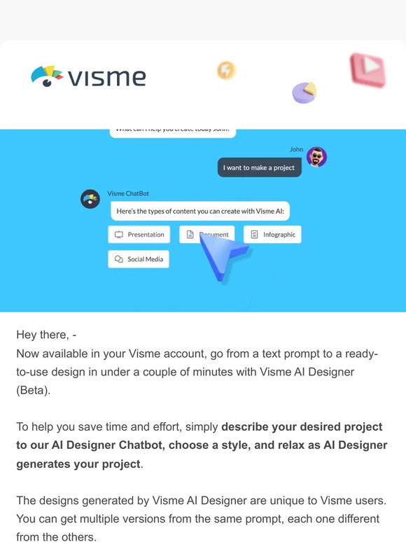 Visme: 🚀 Announcing Visme AI Designer! Generate beautiful designs with ...