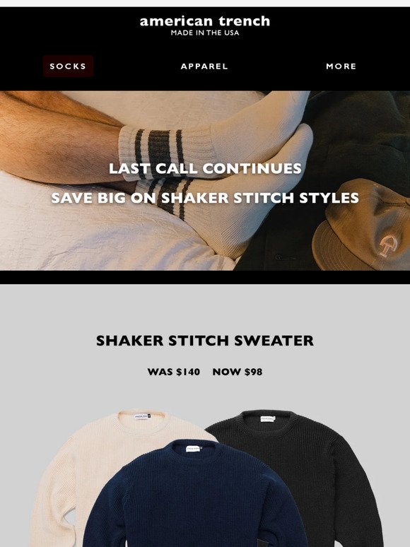 Sale Spotlight: Shaker Stitch Styles